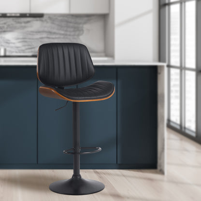 2 barkrukken set draaibaar en verstelbaar met rugleuning van kunstleer - meerdere kleuren