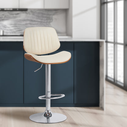 2 barkrukken set draaibaar en verstelbaar met rugleuning van kunstleer - meerdere kleuren