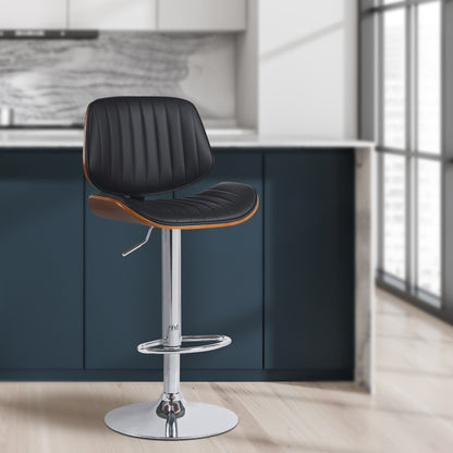 2 barkrukken set draaibaar en verstelbaar met rugleuning van kunstleer - meerdere kleuren