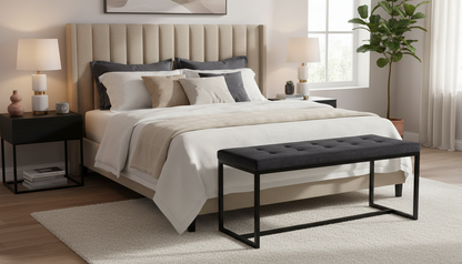 2-persoons bank zwart metaal - meerdere kleuren