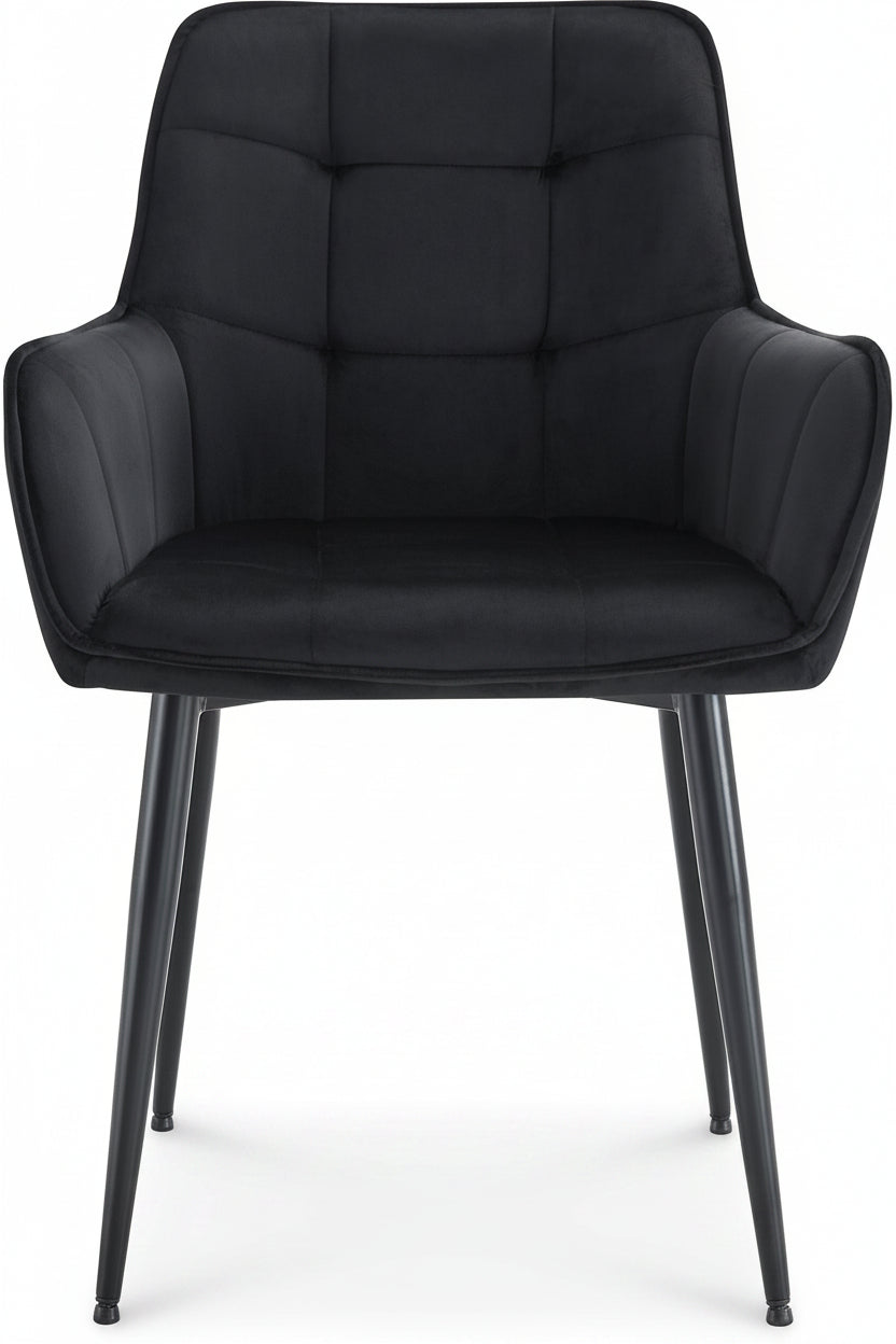 2 stoelen set woonkamer van velvet en metaal met armleuning - meerdere kleuren
