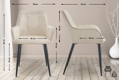 2 stoelen set woonkamer velvet met armleuning - meerdere kleuren