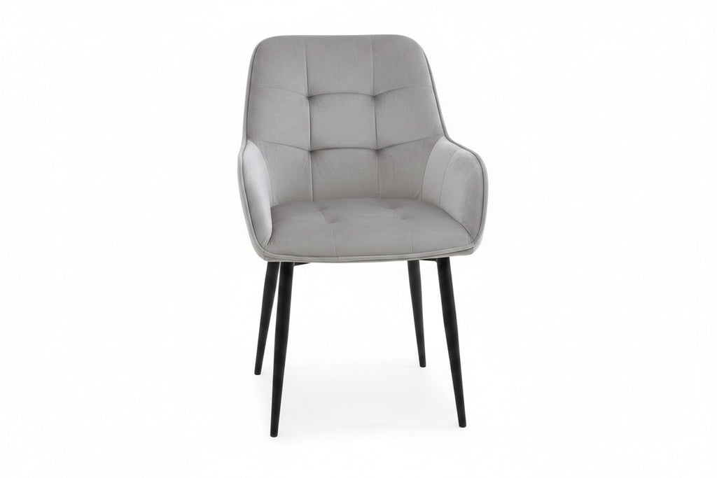 2 stoelen set woonkamer van velvet en metaal met armleuning - meerdere kleuren