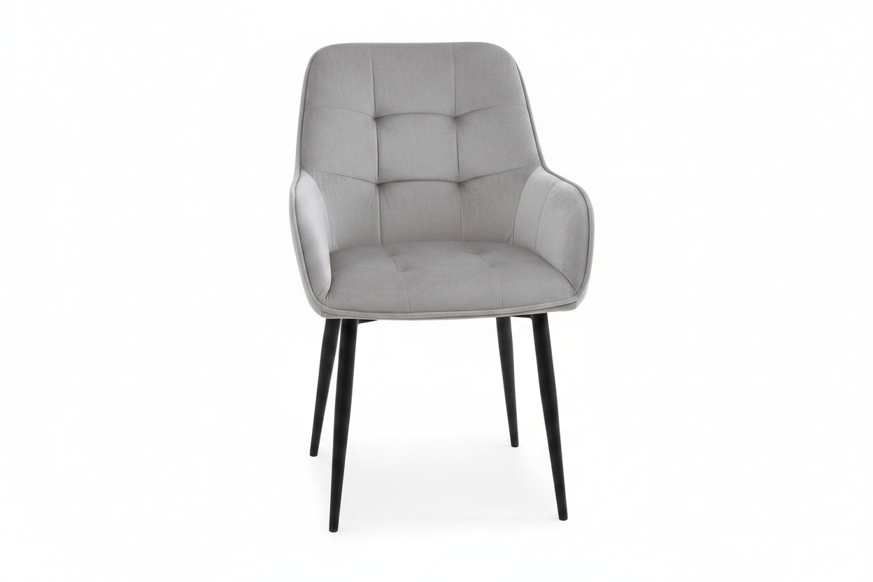 2 stoelen set woonkamer van velvet en metaal met armleuning - meerdere kleuren