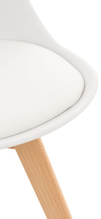 Eetkamer set compleet ronde tafel met 4 kuipstoelen - wit