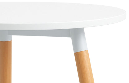 Eetkamer set compleet ronde tafel met 4 kuipstoelen - wit