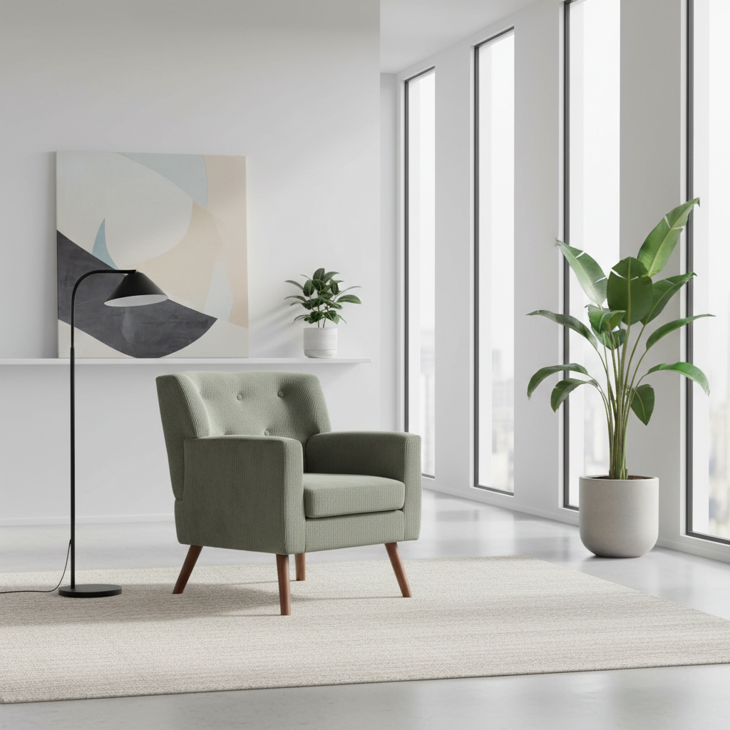 Design fauteuil lounge stoel van corduroy ribstof - meerdere kleuren