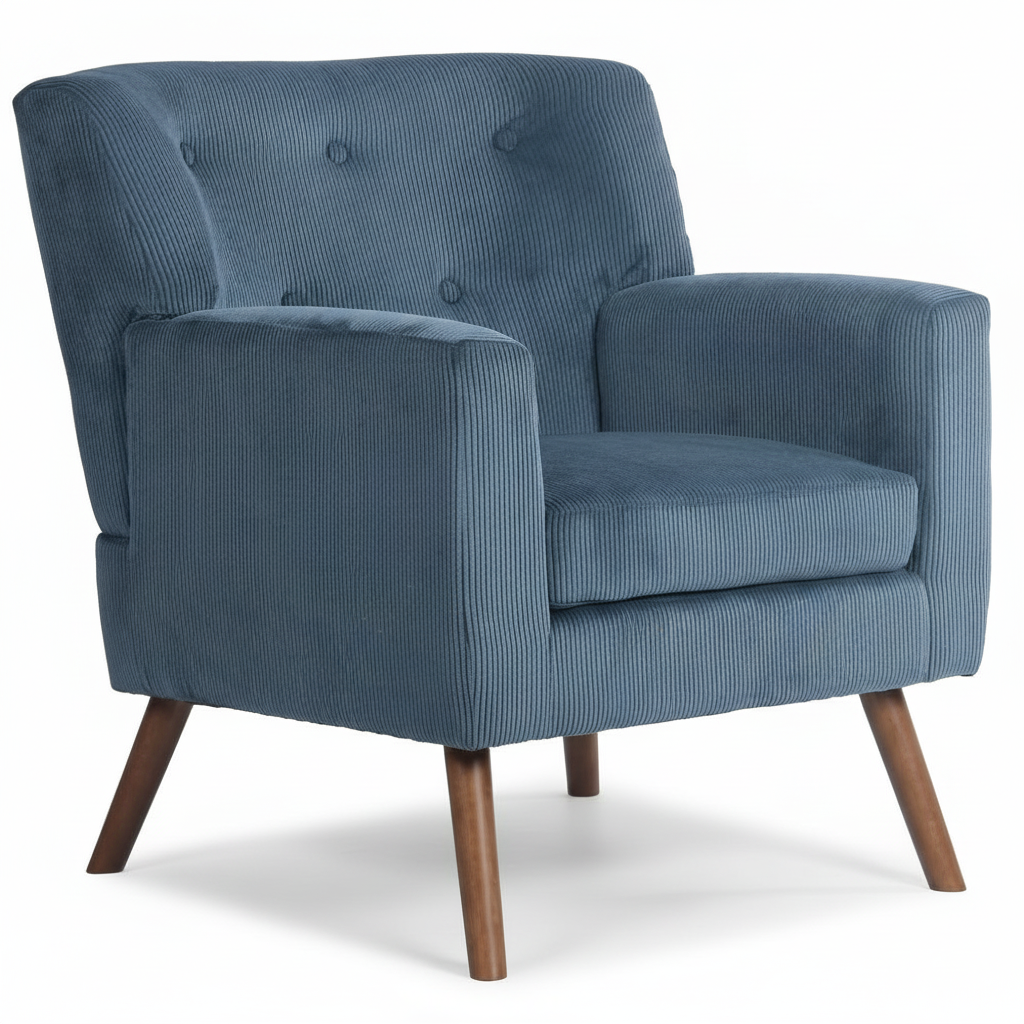Design fauteuil lounge stoel van corduroy ribstof - meerdere kleuren