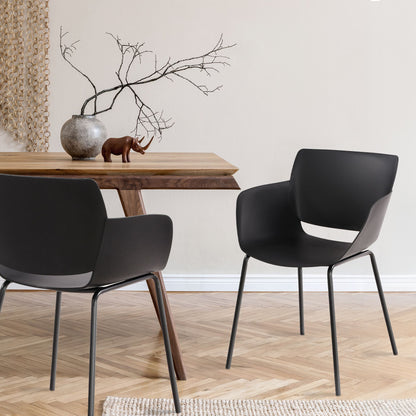 Set 2 stoelen minimalistisch met armleuning - meerdere kleuren
