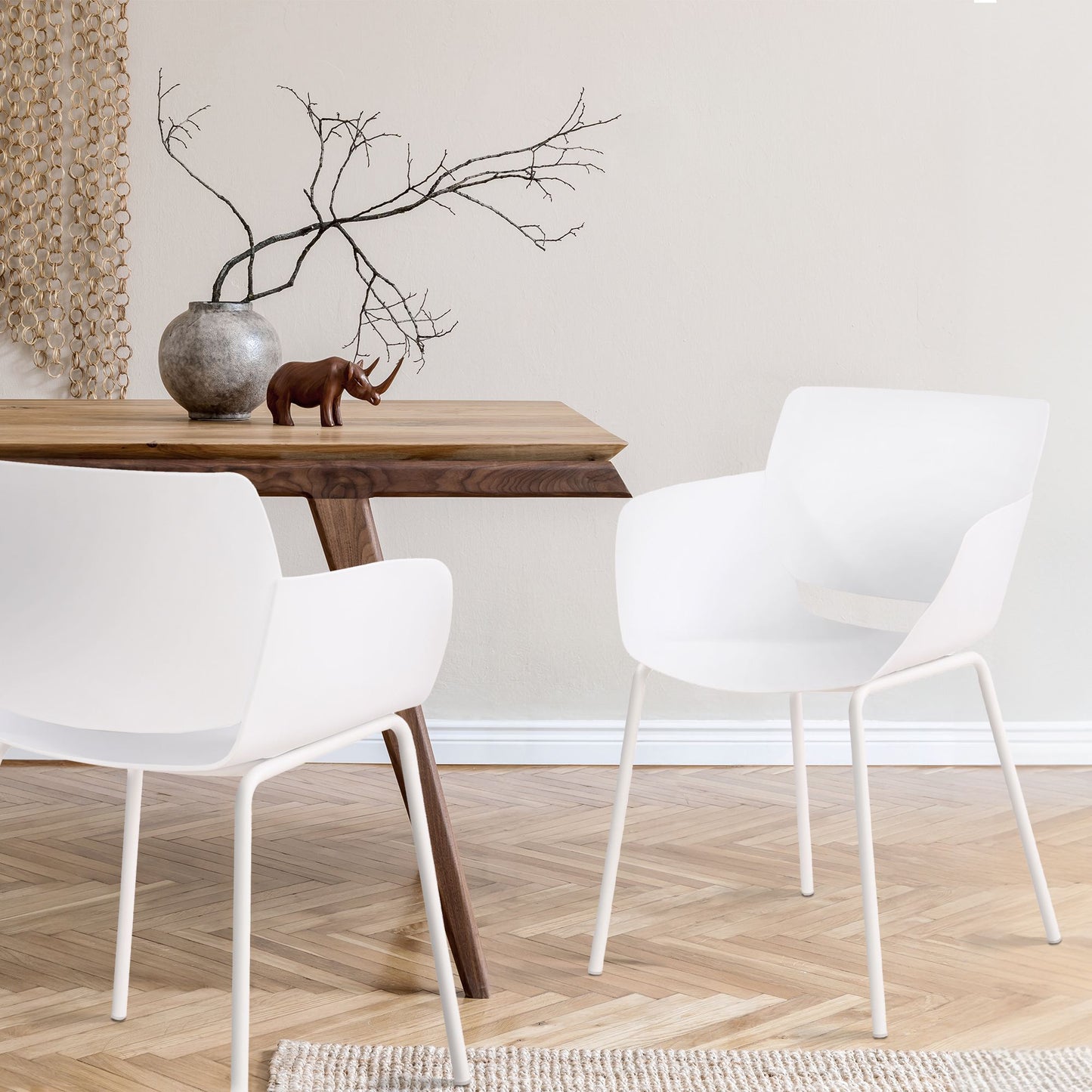 Set 2 stoelen minimalistisch met armleuning - meerdere kleuren