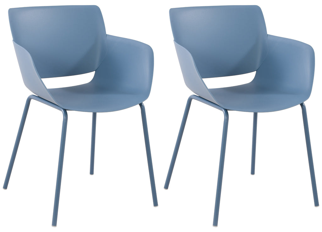 Set 2 stoelen minimalistisch met armleuning voor binnen en buiten - meerdere kleuren