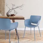 Set 2 stoelen minimalistisch met armleuning voor binnen en buiten - meerdere kleuren