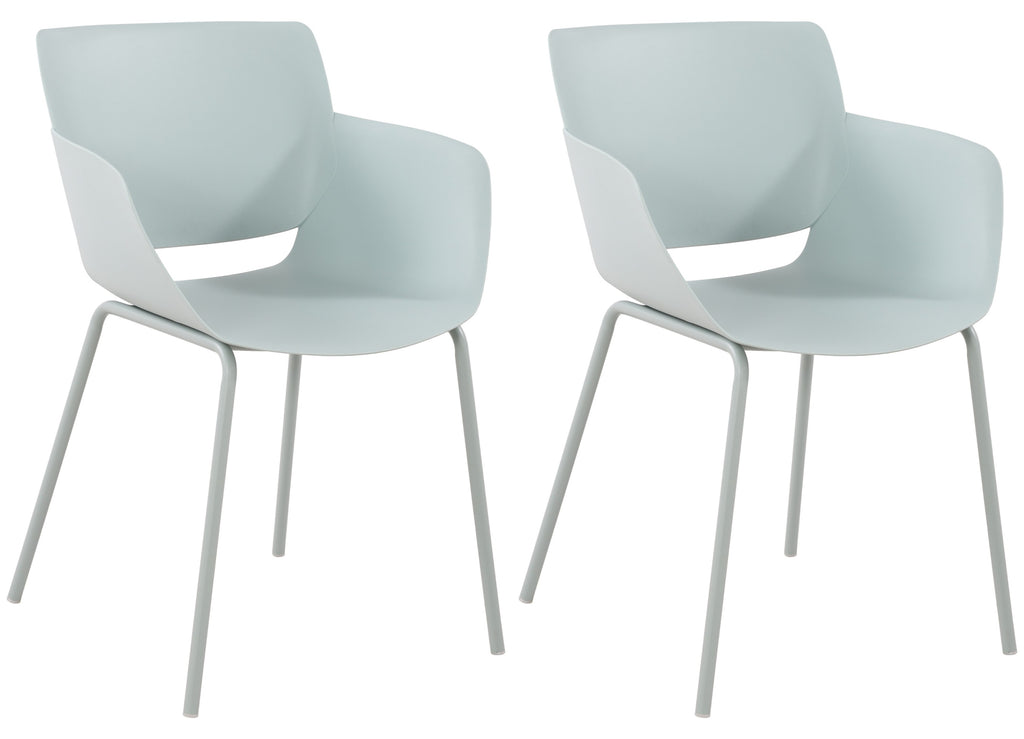 Set 2 stoelen minimalistisch met armleuning voor binnen en buiten - meerdere kleuren