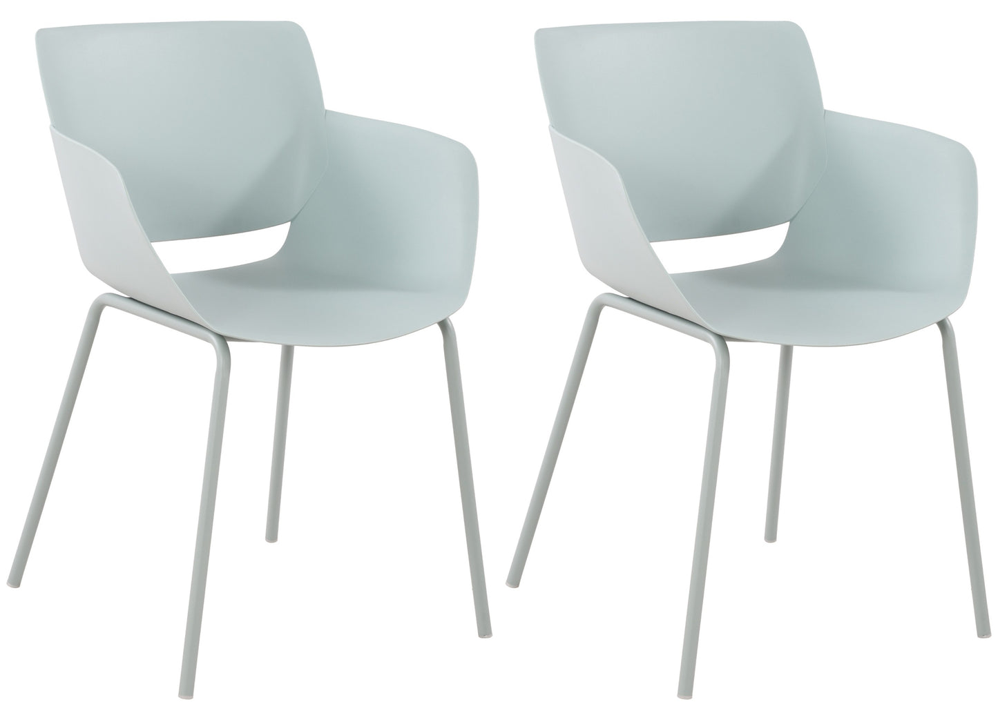 Set 2 stoelen minimalistisch met armleuning - meerdere kleuren