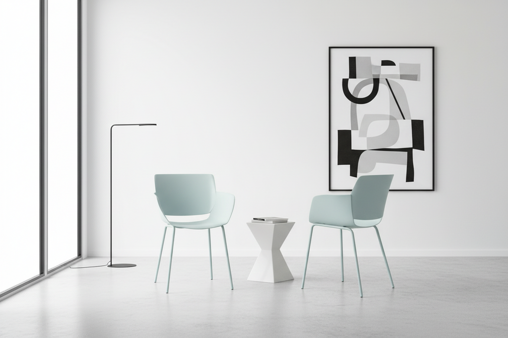 Set 2 stoelen minimalistisch met armleuning voor binnen en buiten - meerdere kleuren