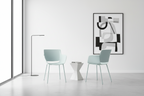Set 2 stoelen minimalistisch met armleuning voor binnen en buiten - meerdere kleuren