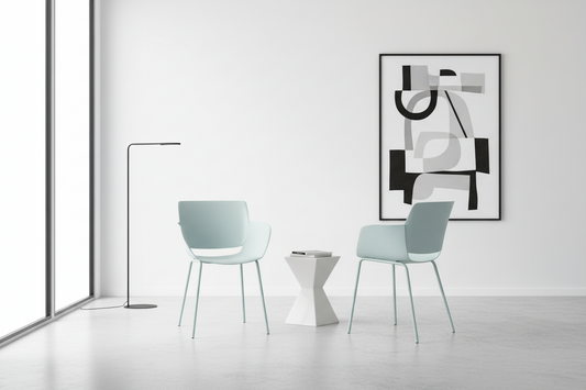 Set 2 stoelen minimalistisch met armleuning - meerdere kleuren