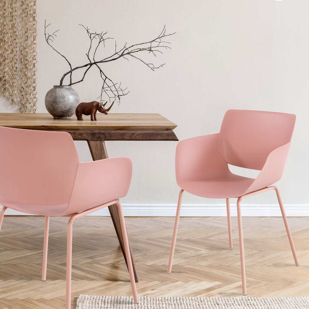 Set 2 stoelen minimalistisch met armleuning voor binnen en buiten - meerdere kleuren