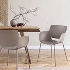 Set 2 stoelen minimalistisch met armleuning voor binnen en buiten - meerdere kleuren