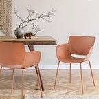 Set 2 stoelen minimalistisch met armleuning voor binnen en buiten - meerdere kleuren