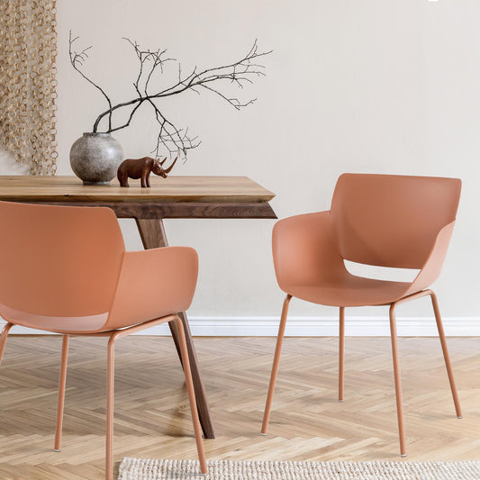 Set 2 stoelen minimalistisch met armleuning - meerdere kleuren