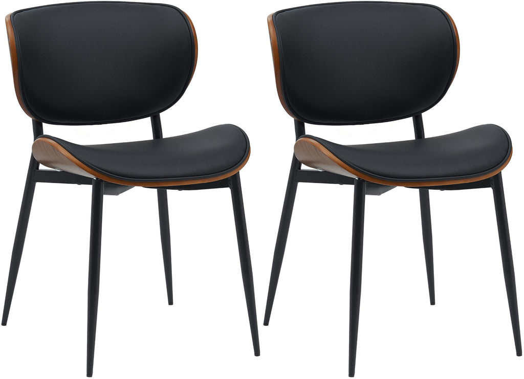 2 design stoelen set van hout en metaal- meerdere kleuren
