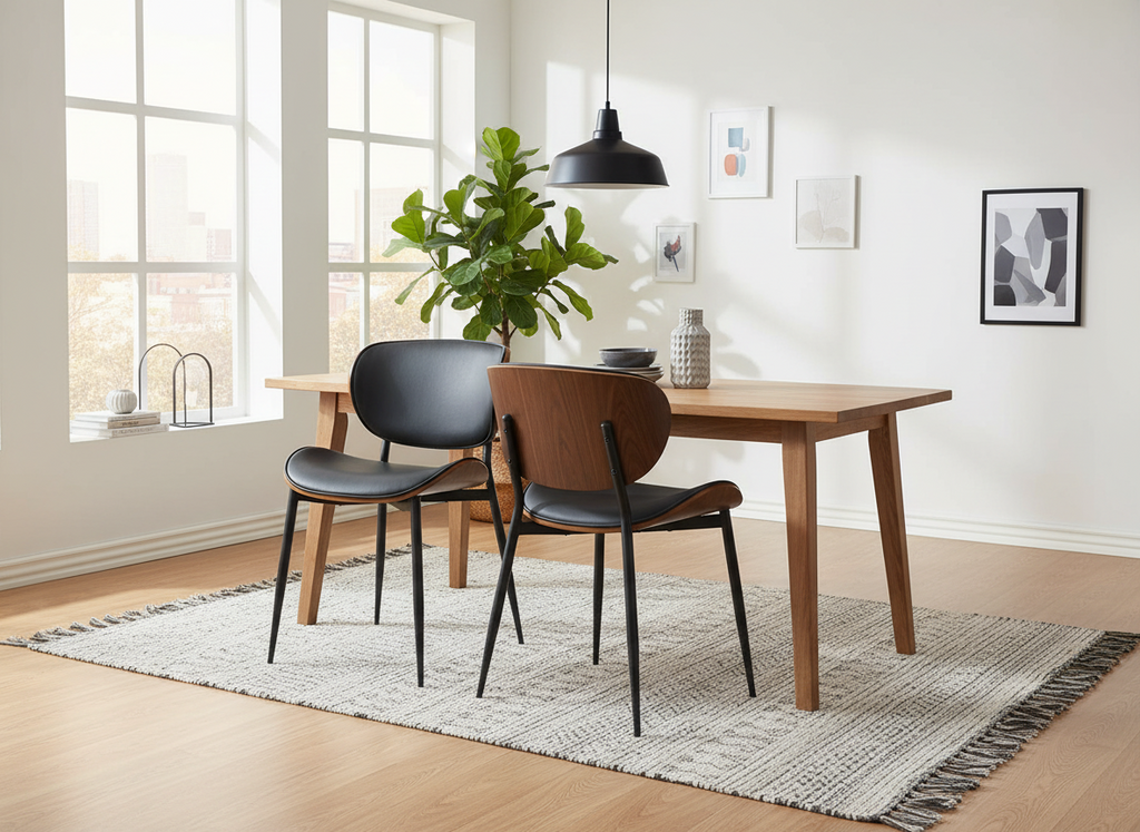2 design stoelen set van hout en metaal- meerdere kleuren
