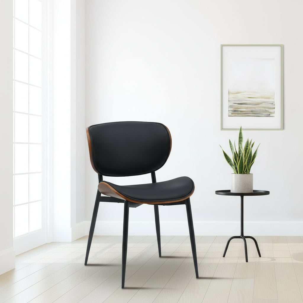 2 design stoelen set van hout en metaal- meerdere kleuren