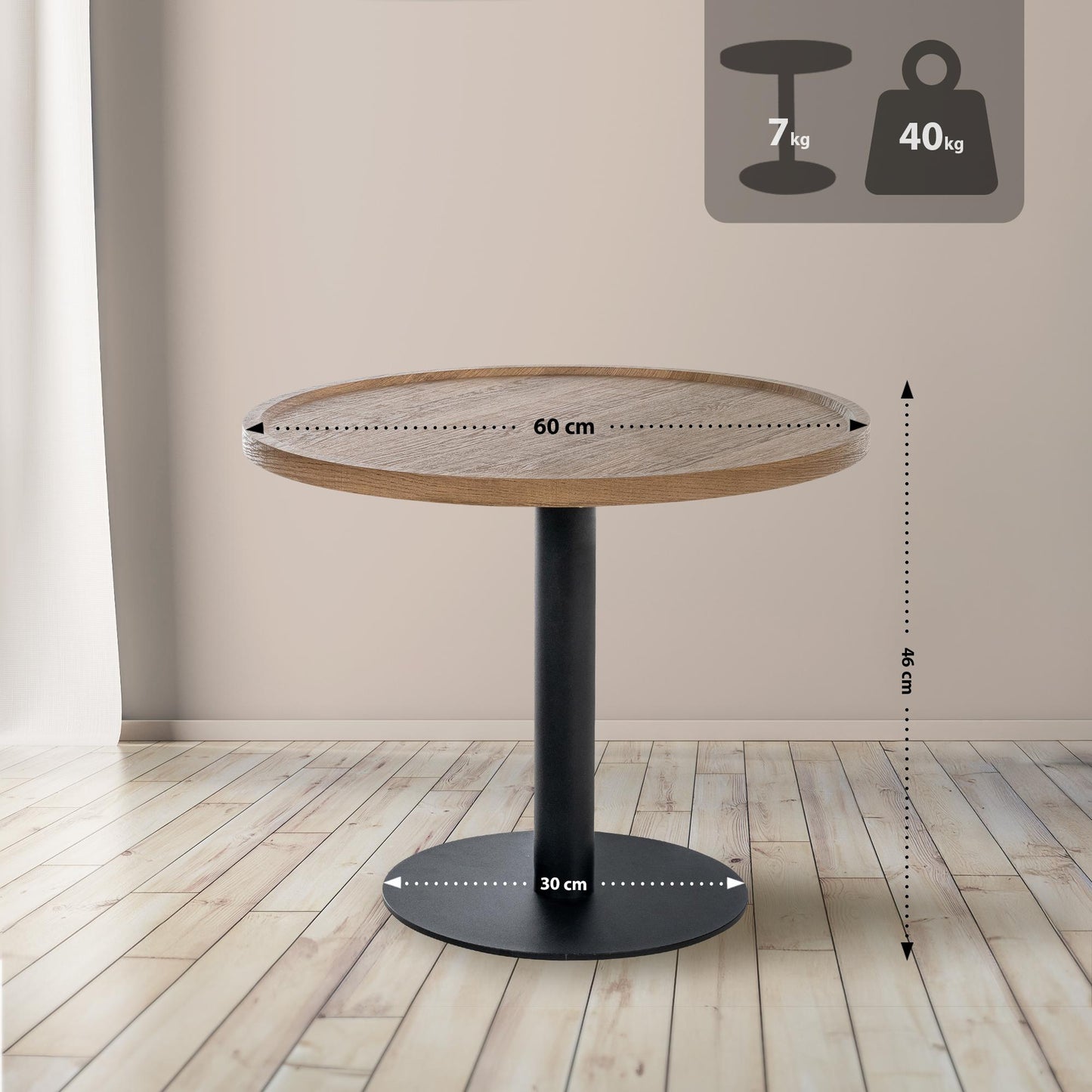 Bijzettafel rond Scandinavisch - meerdere kleuren