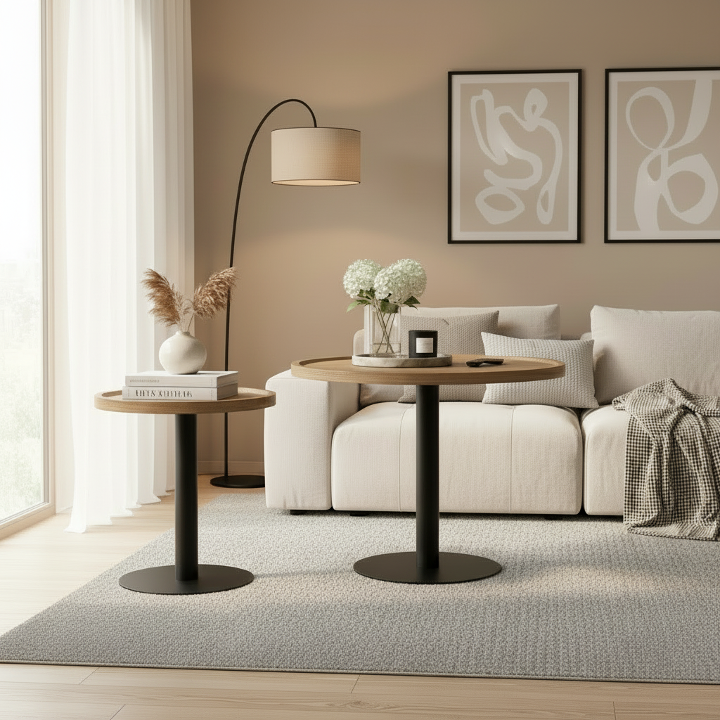 Bijzettafel rond Scandinavisch - meerdere kleuren