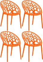 Set van 4 design tuinstoelen van gerecycled kunststof - meerdere kleuren