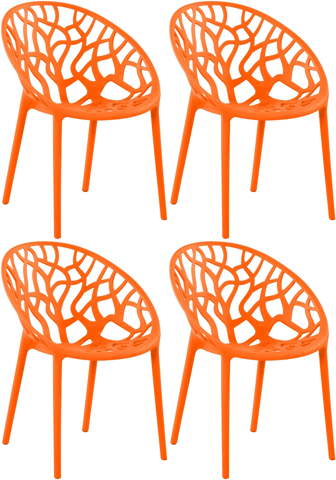 Set van 4 design tuinstoelen van gerecycled kunststof - meerdere kleuren