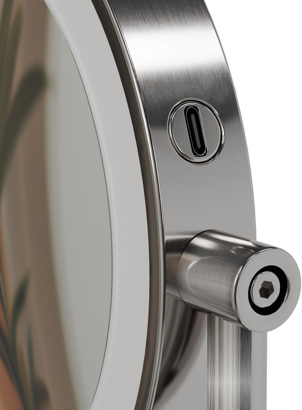 Make-up spiegel met led licht draaibaar rond - metaal zilver