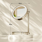 Make-up spiegel met led licht draaibaar rond - metaal zilver