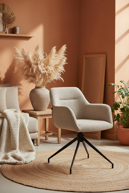 Teddy stoel draaibaar met armleuningen - meerdere kleuren