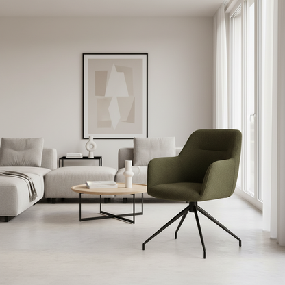 Teddy stoel draaibaar met armleuningen - meerdere kleuren