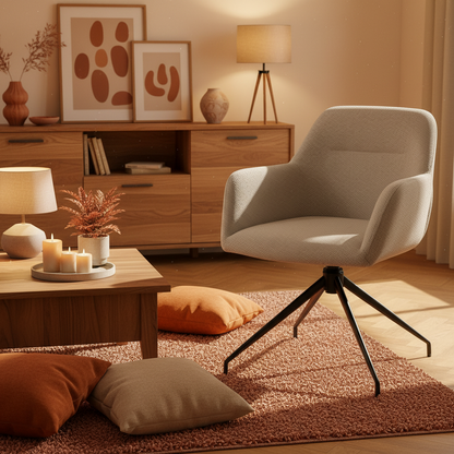 Teddy stoel draaibaar met armleuningen - meerdere kleuren