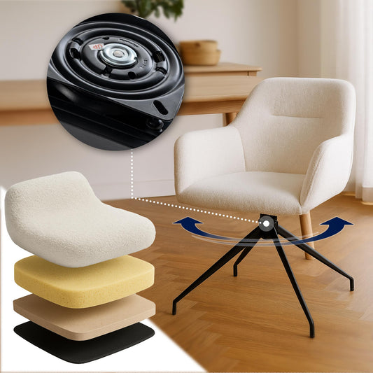 Teddy stoel draaibaar met armleuningen - meerdere kleuren