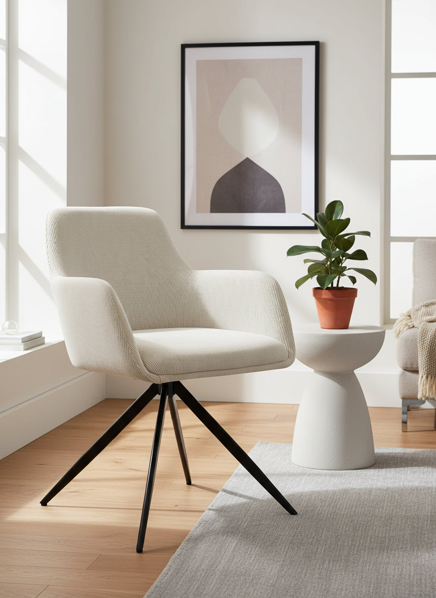 Corduroy stoel ergonomisch en draaibaar - meerdere kleuren