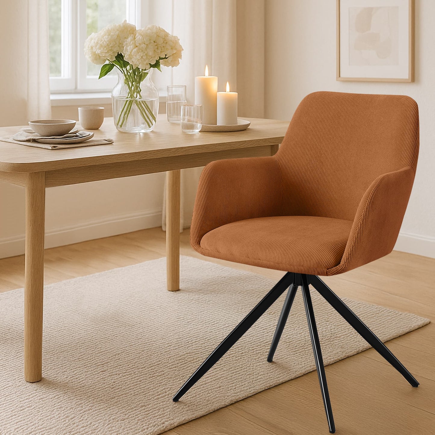 Corduroy stoel ergonomisch en draaibaar - meerdere kleuren