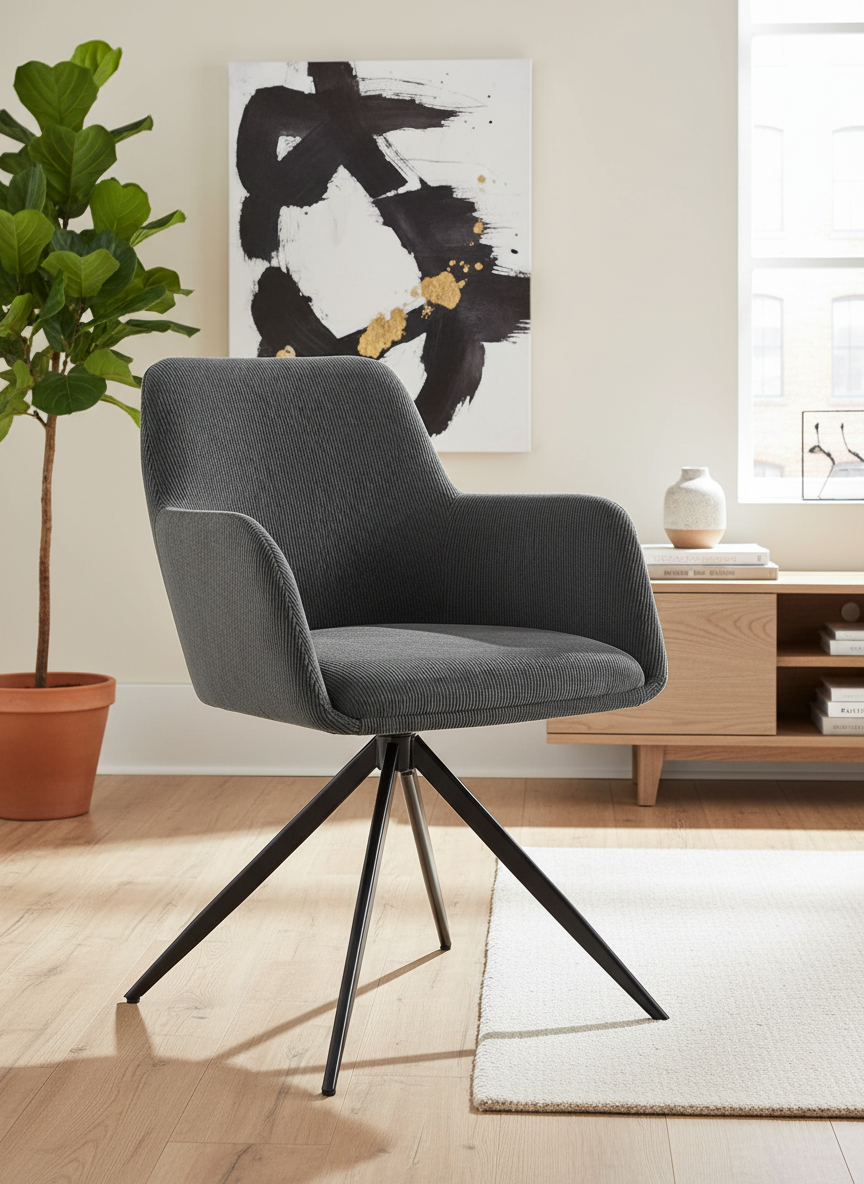 Corduroy stoel ergonomisch en draaibaar - meerdere kleuren