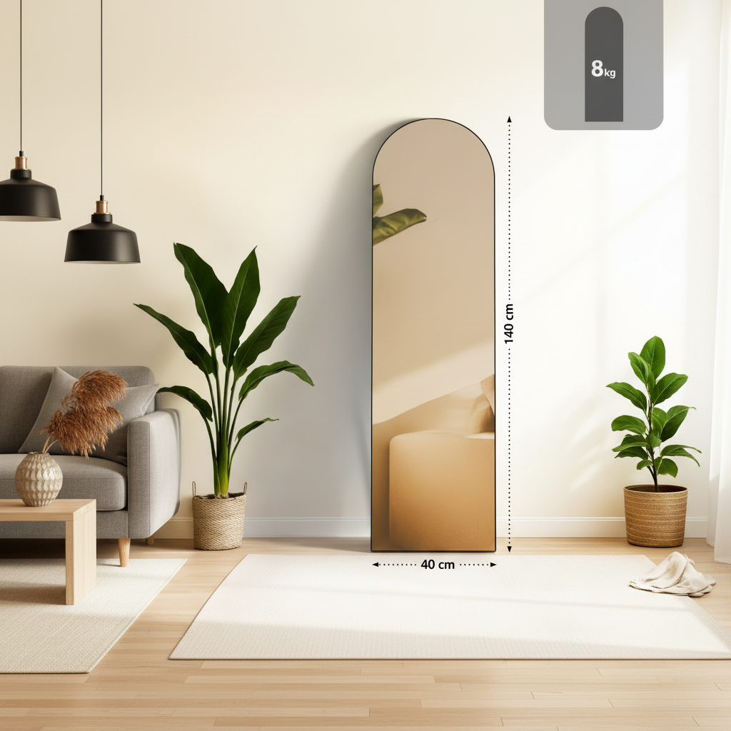 Spiegel staand ovaal - goud of zwart