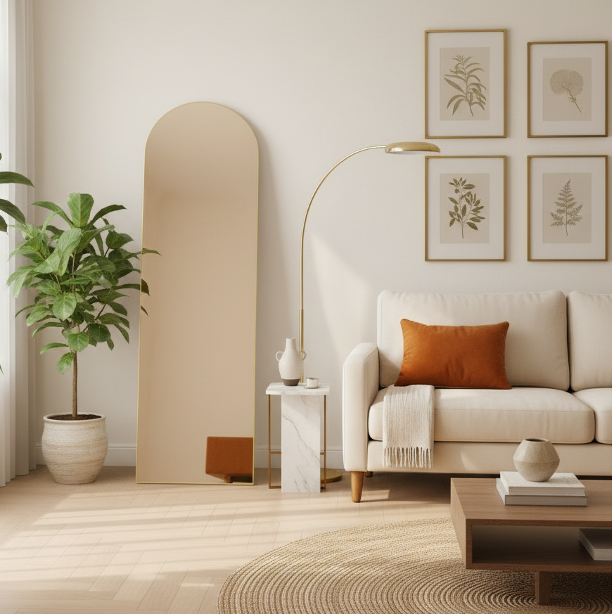 Spiegel staand ovaal - goud of zwart