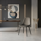 2 moderne stoelen set van velours met zwarte metalen poten - meerdere kleuren
