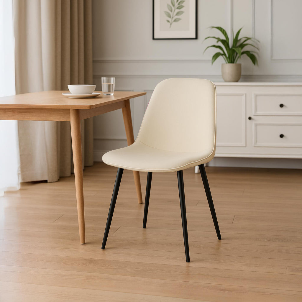2 moderne stoelen set van velours met zwarte metalen poten - meerdere kleuren