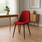 2 moderne stoelen set van stof met zwarte metalen poten - meerdere kleuren
