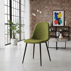 2 moderne stoelen set van stof met zwarte metalen poten - meerdere kleuren
