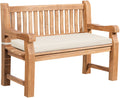 Park bank van massief teak hout met afneembare zitkussen - bruin