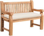 Park bank van massief teak hout met afneembare zitkussen - bruin