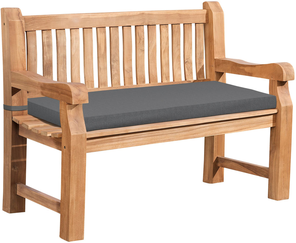 Park bank van massief teak hout met afneembare zitkussen - bruin
